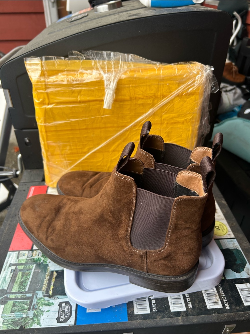 H & M Men’s Brown Suede Chelsea Slip On Boots Boots Size 43/10US - Picture 6 of 16